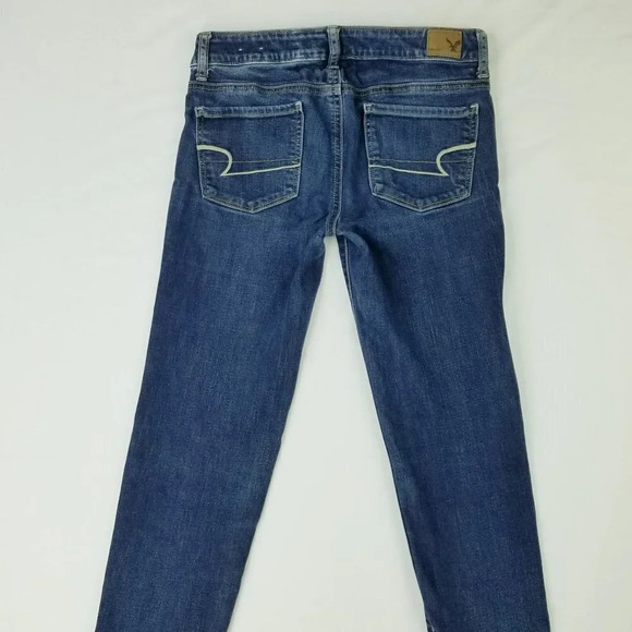 AEO 2 Long Skinny Super Stretch Women's Blue Jeans - Picture 1 of 10